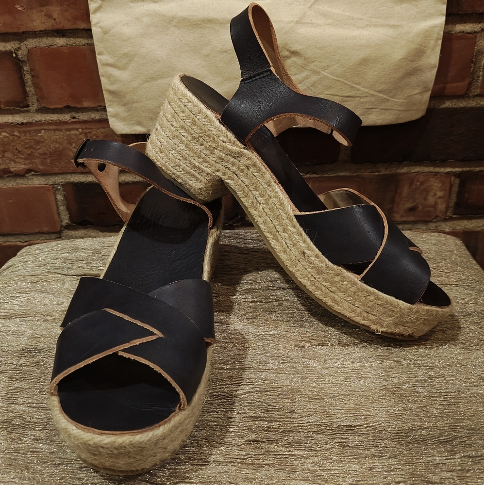 Bosabo Blue Espadrille Sandals